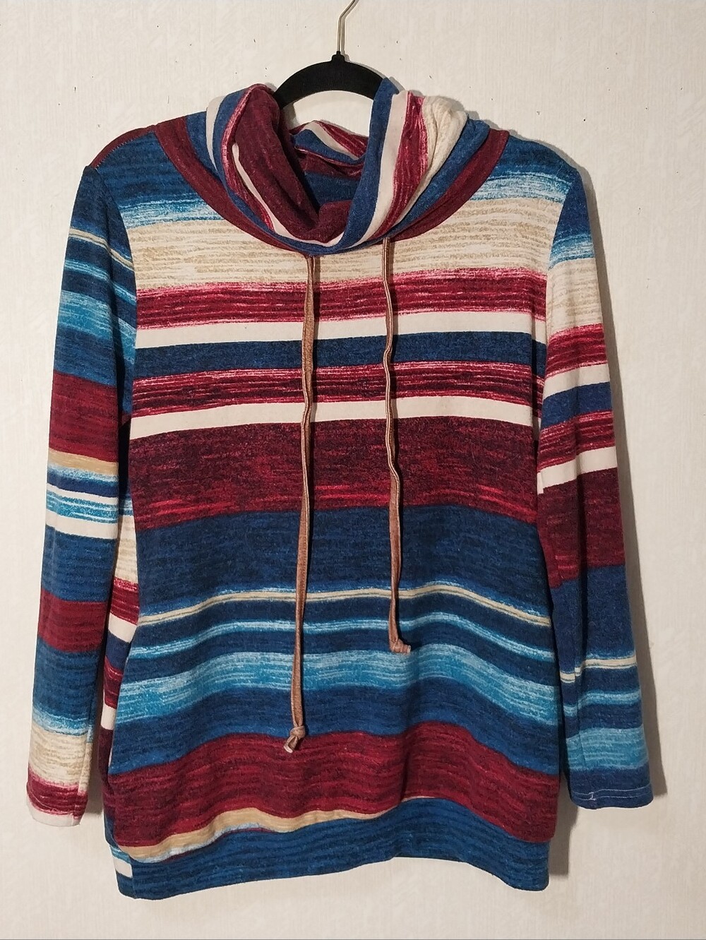 Unbranded Striped Cowl Neck Women's Soutwestern Tunic Sweater - Size S